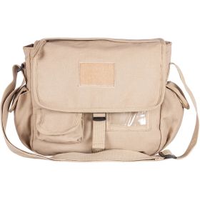 RETRO MESSENGER BAGW/PLAIN FLAP - KHAKI