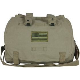 RETRO HUNGARIAN SHOULDER BAG W/USA EMBLEM - OLIVE DRAB