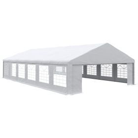 39 x 23ft Party Tent & Carport, Large Outdoor Canopy Tent with Removable Sidewalls and Windows, White Tents for Parties, Wedding and Events