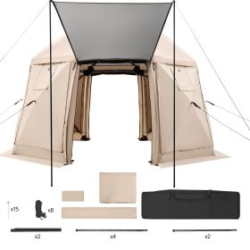 Pop up Gazebo Screen Tent, 12 x 12 ft, 13-Sided Spherical Camping Canopy Tent with Removable Top & Carry Bag, Quick-Set & Bite-Proof