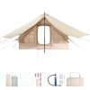 Inflatable Tents for Camping, 3-5 Person Easy Setup Blow up Tent with Hand Pump, 300D Oxford 4 Season Glamping Tent with Canopy, Stove Jack
