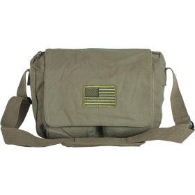 RETRO DEPARTURE SHOULDER BAG W/USA EMBLEM - Olive Drab