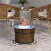 Portable Smokeless Fire Pit Magnesium Oxide Bonfire Stove with Mat Brown Ideal for Outdoor Activities