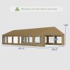 20' x 40' Party Tent, Outdoor Canopy Tent with Removable Sidewalls, 12 Windows for Parties, Wedding, Events, BBQ, Brown