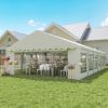 20' x 40' Party Tent, Outdoor Canopy Tent with Removable Sidewalls, 12 Windows for Parties, Wedding, Events, BBQ, White