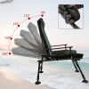 Camping Lounge Chair, Portable Folding Reclining Camping Chair with Adjustable backrest for Indoor and Outdoor Camping Beach Hiking Fishing
