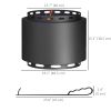 Smokeless Fire Pit, Portable Wood Burning Firepit with Poker for Garden Camping Bonfire Party, Metal, Black