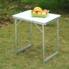 23" Portable Aluminum Camping Table with Faucet, Lightweight, Easy Clean, Adjustable Height - Folding Camp Table