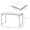 47" Aluminum Lightweight Portable Folding Easy Clean Camping Table with Carrying Handle