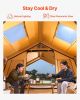 VEVOR Inflatable Tents for Camping, 8-12 Person Easy Setup Blow up Tent with Hand Pump, 4 Season Luxury Glamping Tent with 2 Skylights, Canopy