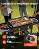 Gas Griddle, 2-Burner Flat Top Grill, 28 inch Grill Plate Foldable Propane Griddle with Wheels, 30000 BTU Outdoor Flat Top Grills for Pan-Frying