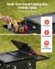 Gas Griddle, 2-Burner Flat Top Grill, 28 inch Grill Plate Foldable Propane Griddle with Wheels, 30000 BTU Outdoor Flat Top Grills for Pan-Frying