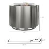 Smokeless Fire Pit, Portable Camping Bonfire Stove with Poker for Backyard Patio Picnic, Stainless Steel, Silver
