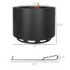 Smokeless Fire Pit, Portable Camping Bonfire Stove with Poker for Backyard Patio Picnic, Steel, Black