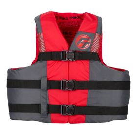 Full Throttle Adult Nylon Life Jacket (Option: 4X/7X  Red/Black)