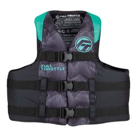 Full Throttle Adult Nylon Life Jacket (Option: L/XL  Aqua/Black)
