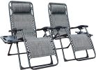 Zero Gravity Chair Patio Folding Lawn Lounge Chairs Outdoor Foldable Camp Reclining Lounge Chair with sidetable for Backyard Porch Swimming Poolside a