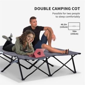 Folding Camping Double Camping Cot (Color: as picture)