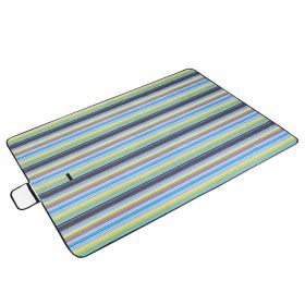60" x 78" Waterproof Picnic Blanket Handy Mat with Strap Foldable Camping Rug for Camping Hiking Grass Travelling (Color: Blue, size: One Size)