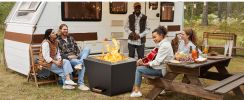 Cyberpit One Pro 25 inch Smokeless Fire Pit, Wood Burning Fireplaces w/Pull-Out Ash Pan, Portable Outdoor Firepits