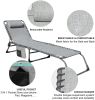 Set of 2 Outdoor Chaise Lounge with Detachable Pocket and Pillow;  Portable Adjustable Patio Sun Lounge Chair for Garden; Beach;  Sunbathing