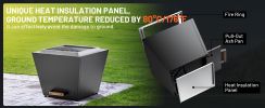 Cyberpit One Pro 25 inch Smokeless Fire Pit, Wood Burning Fireplaces w/Pull-Out Ash Pan, Portable Outdoor Firepits